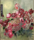 Inspired by the Chinese phrase 花团锦簇, Splendour explores prosperity and celebration through a dialogue between oil painting and silk, where layered materials create a sense of abundance that extends beyond a single surface.