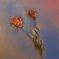 A contemplative painting exploring how relationships, memory and quiet companionship continue beyond physical presence through the preserved forms of two dried peonies.