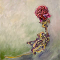 A contemplative painting from the Life After Death series exploring transformation, perception and the enduring beauty revealed through the natural drying of a peony.
