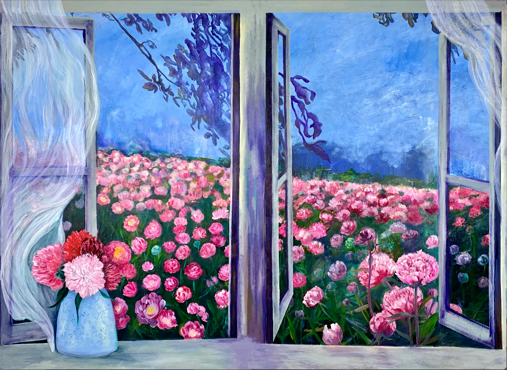 Discover Where I Longed to Be, a monumental oil painting that reflects on longing, belonging and the search for places where nature and everyday life exist in harmony.